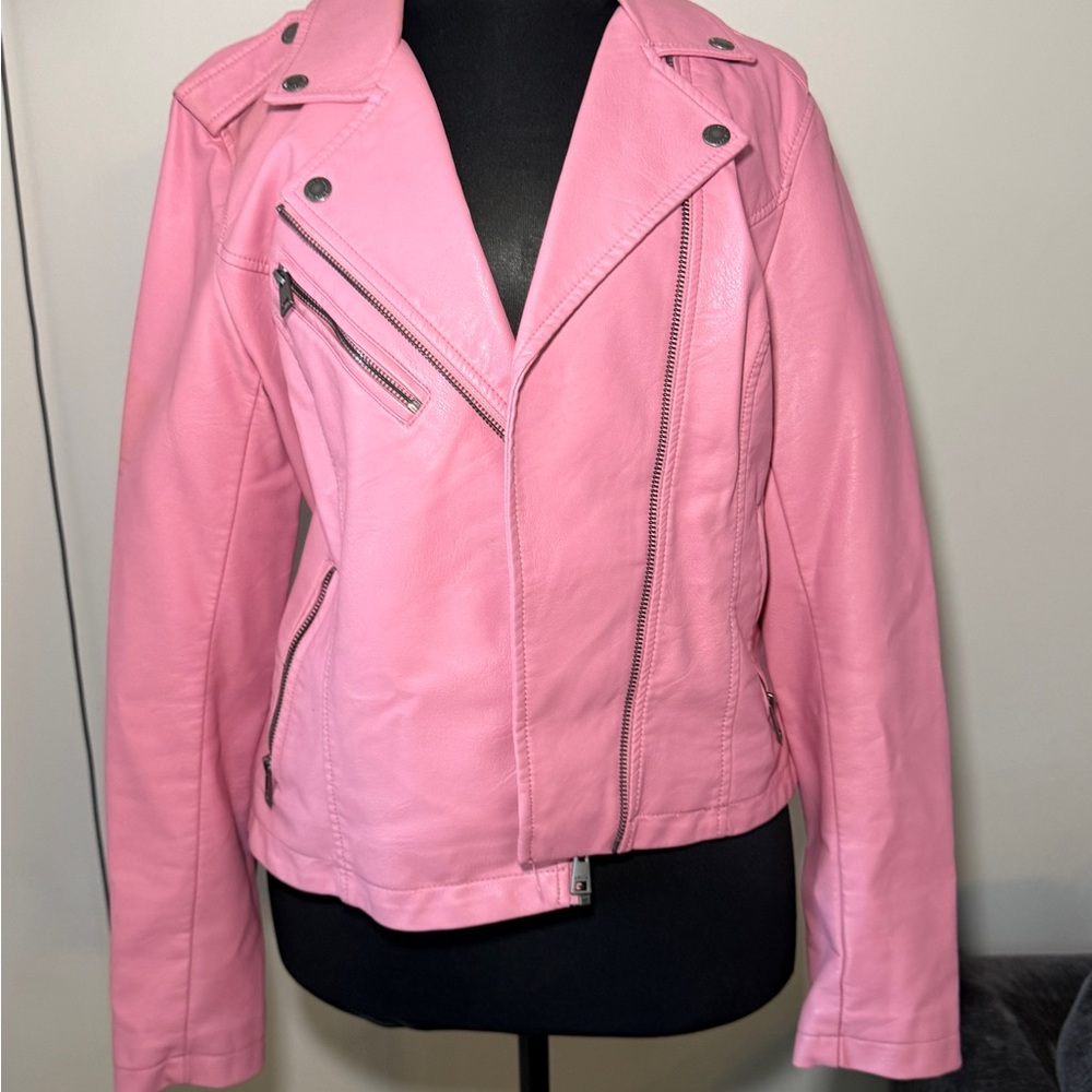 Levi's Pink Leather Biker Jacket